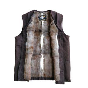 Rabbit Fur Button Vest for extra warmth and fashion, NWOT